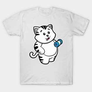 Cat at Biceps training with Dumbbell T-Shirt